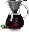 34oz Pour Over Coffee Maker with Stainless Steel Filter, Thickened