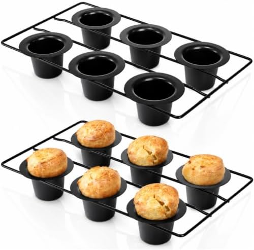 2 Pack 12 Cup Popover Pans, Non-stick Muffin Cupcake Pan