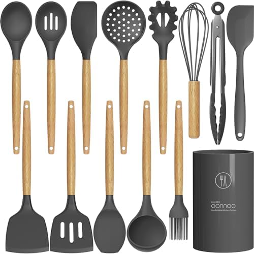 oannao Silicone Utensil Set, Gray