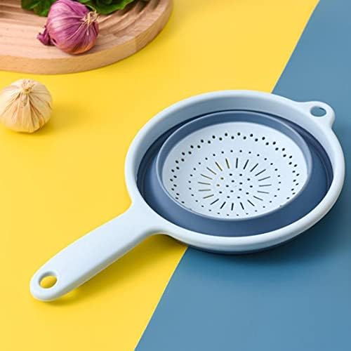 Collapsible Colander with Handle, 2PCS Foldable Fruit & Vegetable