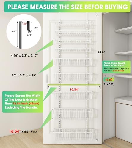 Mefirt White 9-Tier Over-the-Door Pantry Organizer