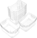 12 Pack Clear Plastic Storage Bins with Handles