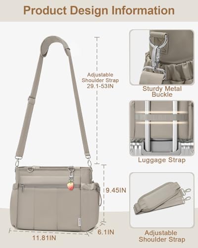 Insulated Lunch Bag for Women Leakproof Soft Lunch Tote 10L Camel