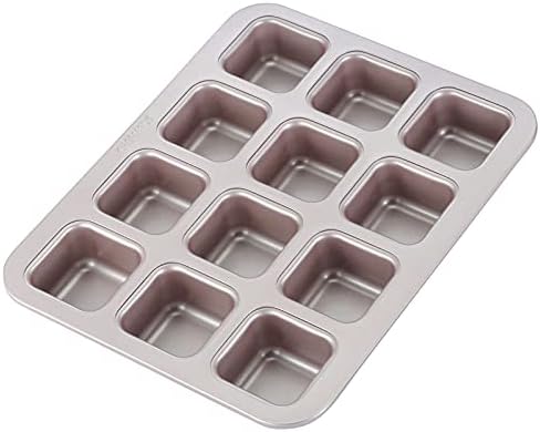 CHEFMADE Brownie Cake Pan, 12-Cavity Non-Stick Square Muffin Pan