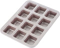 CHEFMADE Brownie Cake Pan, 12-Cavity Non-Stick Square Muffin Pan