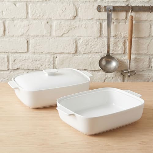 10" x 7" Casserole Dish 1.7 Quart Ceramic Bakeware Set with Lids, Chip