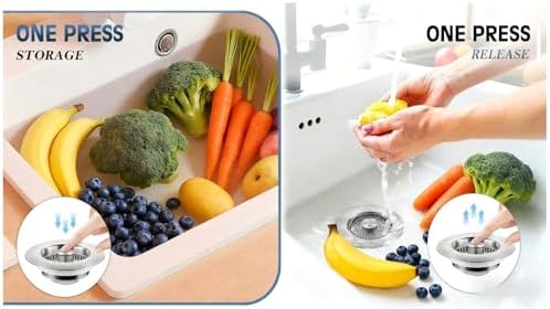 Kitchen Sink Drain Strainer Stopper, 3-1/2 Inch, 2 Pack