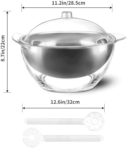 MOLIGOU Iced Salad Bowl, Salad Serving Bowl with Ice Holder and Lid