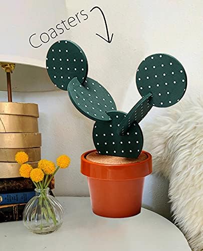 Cactus Coasters Set for Drinks of 6 Pieces,Funny Coasters Cactus Gift