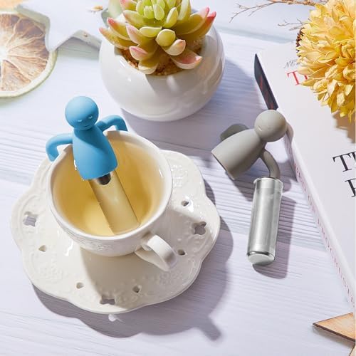 4 Pieces Tea Infuser for Loose Tea, Gray, Blue, Rose Red, Yellow