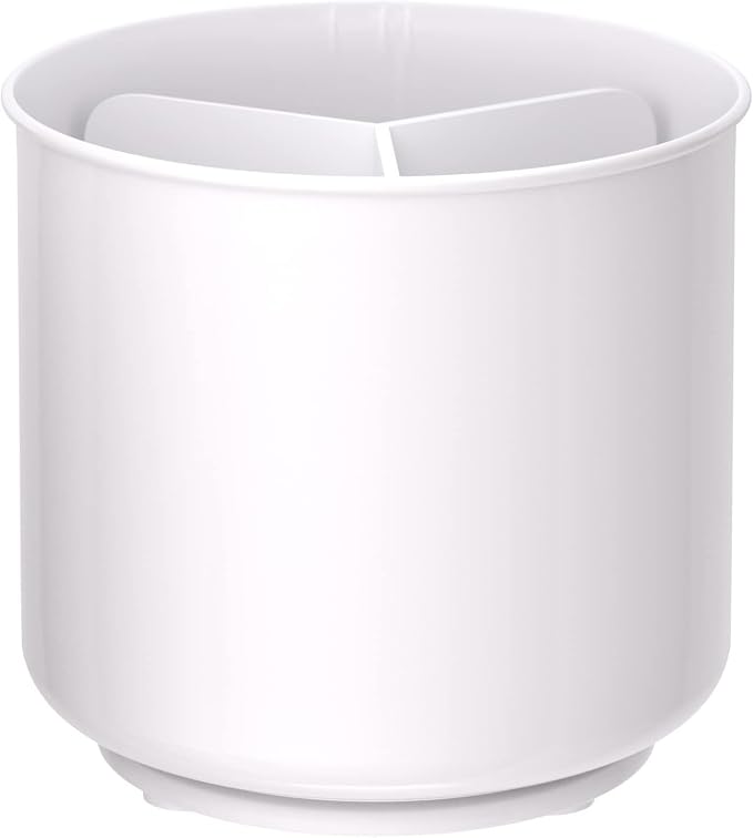 Cooler Kitchen Jumbo XL Rotating White Plastic Utensil Holder Caddy by CoolerKitchen