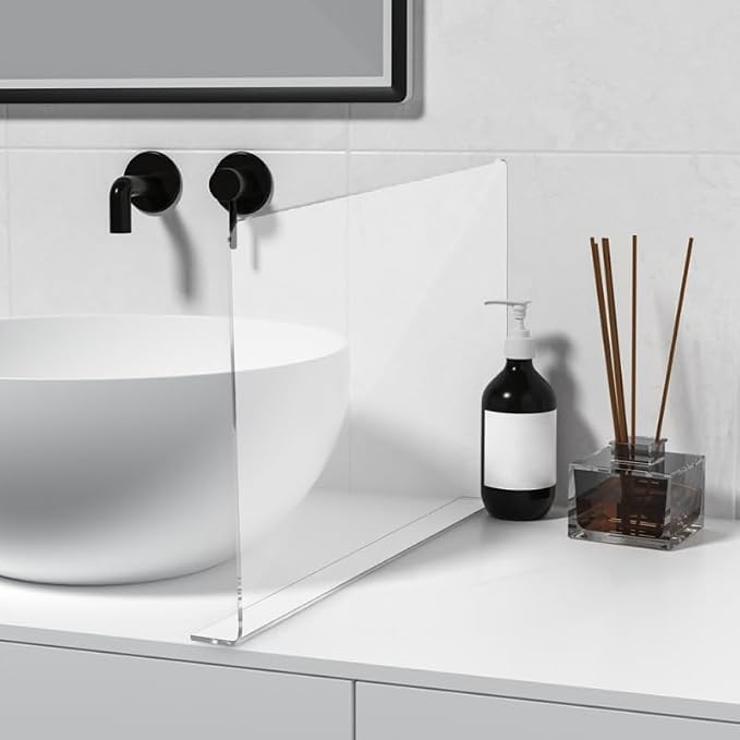 PRETYZOOM Acrylic Sink Water Splash Guard, 15.7x8 Inches Sink Splash Guards - Image 9