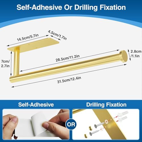 White Self-Adhesive Paper Towel Holder