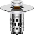 Bathroom Sink Drain Strainer,All Metal Pop-Up Sink Stopper with
