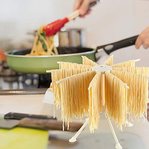 Cambom Collapsible Pasta Drying Rack, 10 Bar, White