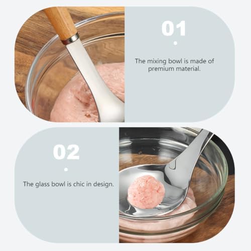 Uonlytech 2pcs Glass Dumpling Bowl for Filling, Mixing, Serving