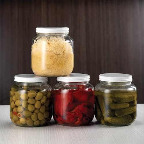Paksh Novelty 64 oz Mason Jar, Half Gallon Jar, Wide Mouth, Clear