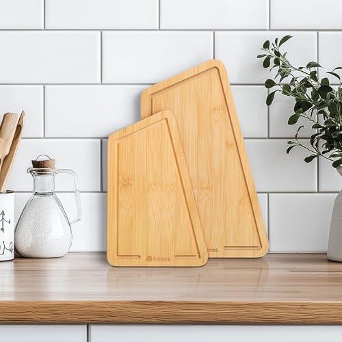 Mountain-Shaped Bamboo Cutting Board Set - 2 Pack (12.3" & 9.8")