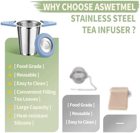2PACK Extra Fine 18/8 Stainless Steel Tea Infuser Mesh Strainer with