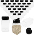30 Pack 9 oz Plastic Spice Jars with Shaker/Pourer Lids Clear Empty