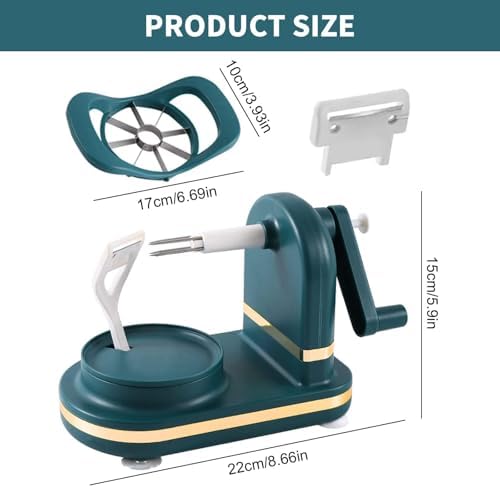 Hand Crank Rotating Manual Apples Peeler 8 Wedges Slicers Corer for