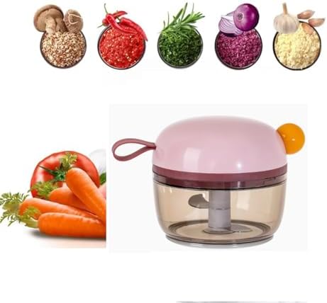 Hand Pull String Garlic Mincer Onion Cutter, Plastics, Mini Manual