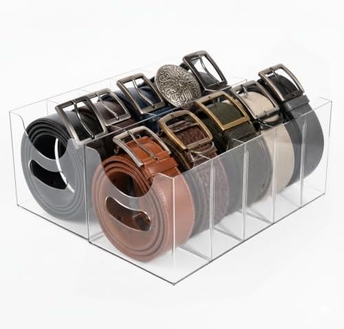 Belt Organizer,Acrylic Belt Organizer for Closet with Removable