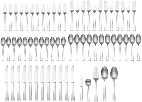 Oneida F149065A Satin Lewin 65 Piece Fine Flatware Set, Service For 12