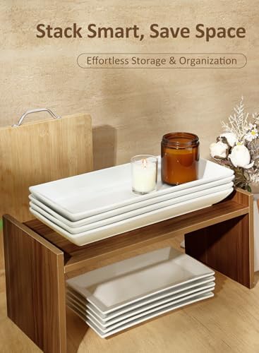 14” Large Porcelain Serving Platters, White Serving Plates Set of 4