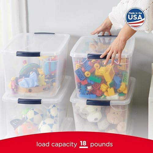 Rubbermaid Cleverstore 32 Qt Storage Bins, 6 Pack