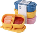 3 Pack Silicone Reusable Snack Containers with Lids - 8 oz Double