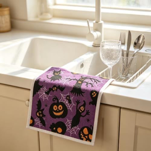 Halloween Christmas Swedish Dishcloth Set: 6 Pcs Holiday Kitchen