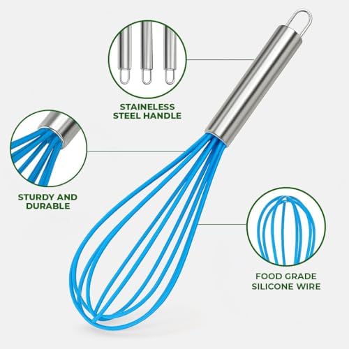 Freshware Silicone Whisk, Silicone Cooking Utensil Set, Silicone