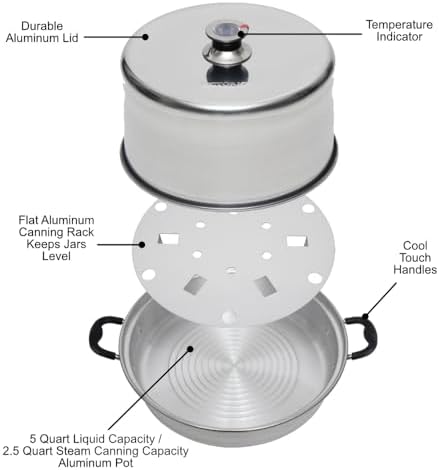 Kitchen Crop Steam Canner with Temperature Indicator (Aluminum Steam Canner)