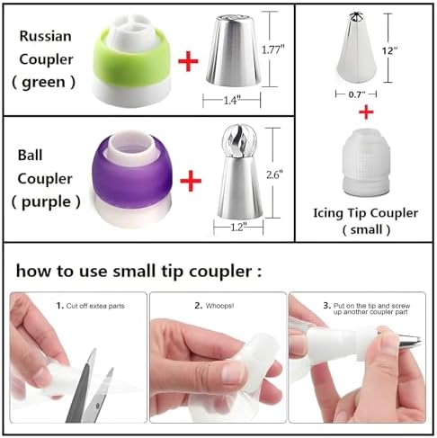 Russian Piping Tips Set, 193 Pcs Baking Supplies