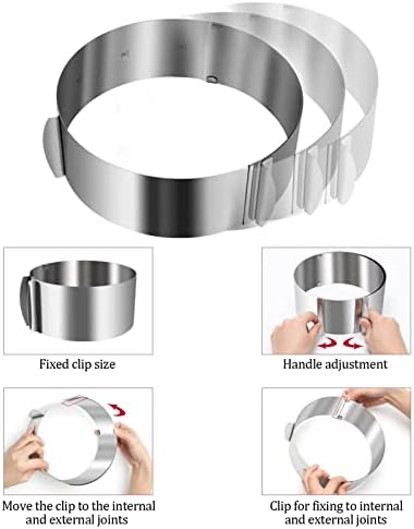 Cake Ring Mould for Baking,20cm Height,Stainless Steel Round Cake Mold
