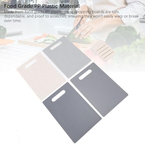 4 Piece Color Coded Cutting Board Set, Non Slip Plastic Chopping Mats