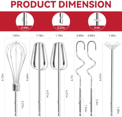 Hand Mixer Beater Attachments for OVENTE 5-Speed HM151 Series Hand