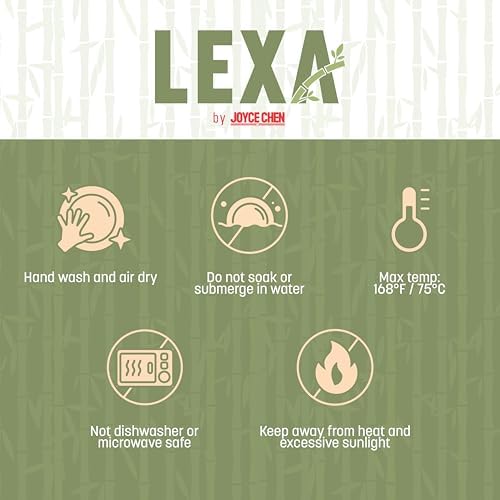 LEXA 14" Handmade Bamboo Salad Bowl – 130 oz Large Wooden Fruit Bowl