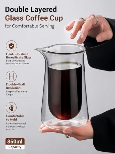 Pour Over Coffee Maker Set with Adjustable Stand, Glass Coffee Pot