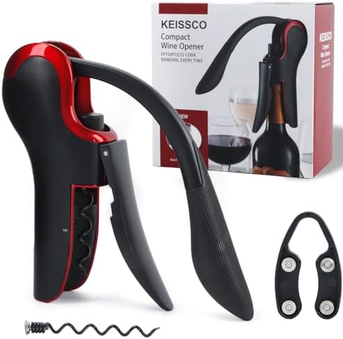 KEISSCO Wine Opener Compact Vertical Corkscrew Wine Bottle Opener with
