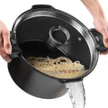 8.5qt Pasta Pot with Strainer Lid, Cast Aluminum Stockpot Multipot