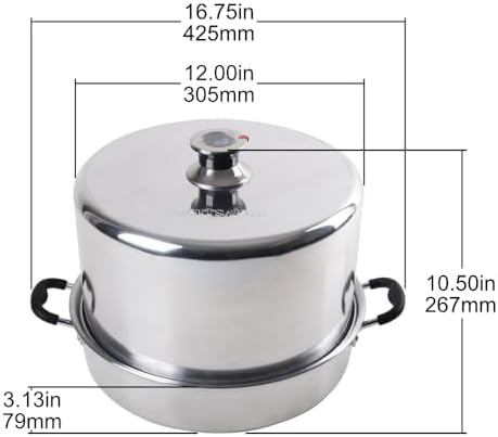 Kitchen Crop Steam Canner with Temperature Indicator (Aluminum Steam Canner)
