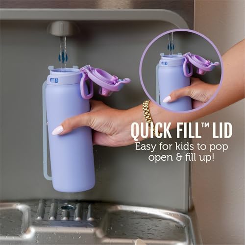 Ello Kids Pop & Fill 18oz Stainless Water Bottle, Sip or Chug