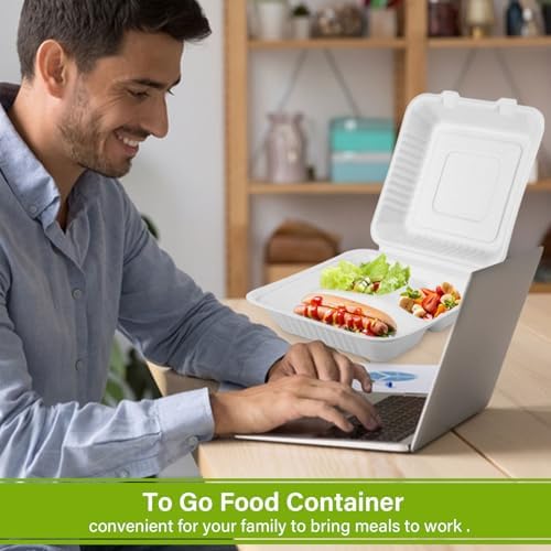 greensight 3 Compartment 8X8 Clamshell Take Out Food Container