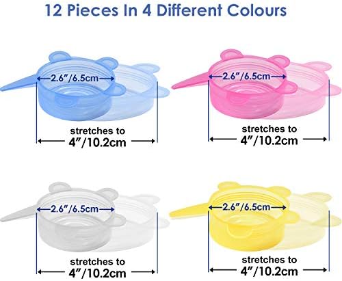 Longzon Silicone Stretch Lids, 12 Pack, 2.6 Inch