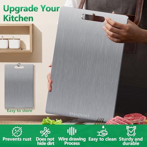 Titanium Cutting Board for Kitchen Set of 3,100% Pure Titanium Cutting