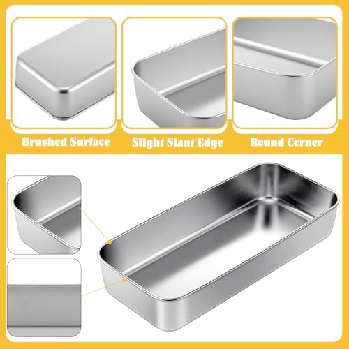 Funnymoom 2 Pcs Large Stainless Steel Cake Pan 13" x 5" Rectangle