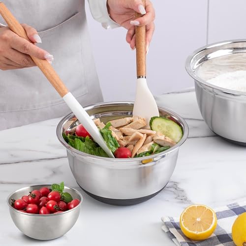 COOK WITH COLOR Stainless Steel Mixing Bowls Set with Lids - Nesting
