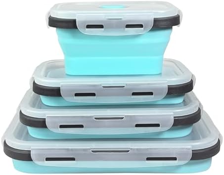 Guyuyii 4 Pack Space-Saving Collapsible Food Storage Containers with